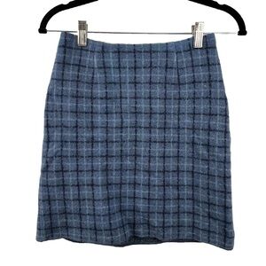 Ann Taylor 100% Wool Plaid Skirt Size 4